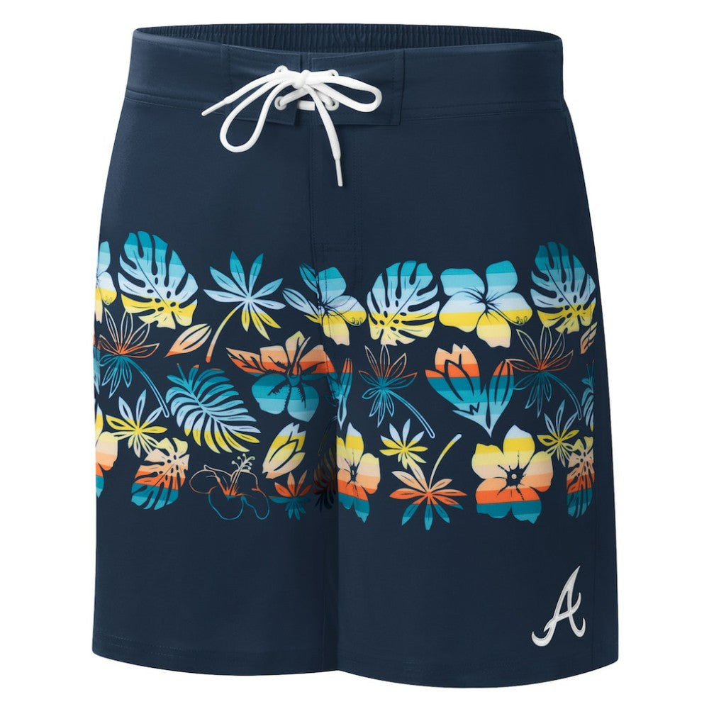Atlanta Braves G-III Sports by Carl Banks Breeze Volley Swim Shorts - Navy