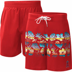 Los Angeles Angels G-III Sports by Carl Banks Breeze Volley Swim Shorts - Red