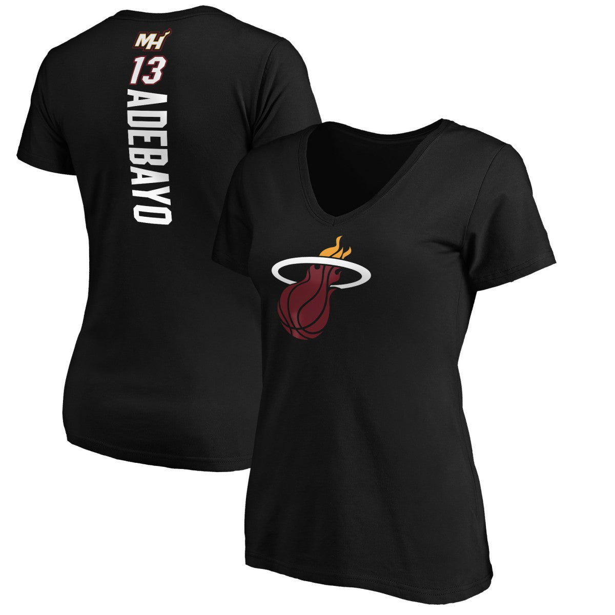 Bam Adebayo Miami Heat Women's Playmaker Team Name & Number V-Neck T-Shirt - Black online
