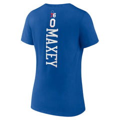Tyrese Maxey Philadelphia 76ers Women's Playmaker Team Name & Number V-Neck T-Shirt - Royal shop