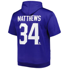 Auston Matthews Toronto Maple Leafs Fanatics Big & Tall Name & Number Pullover Hoodie Blue