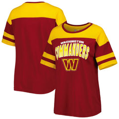 Washington Commanders G-III 4Her by Carl Banks Women's Play the Ball T-Shirt - Burgundy/Gold online