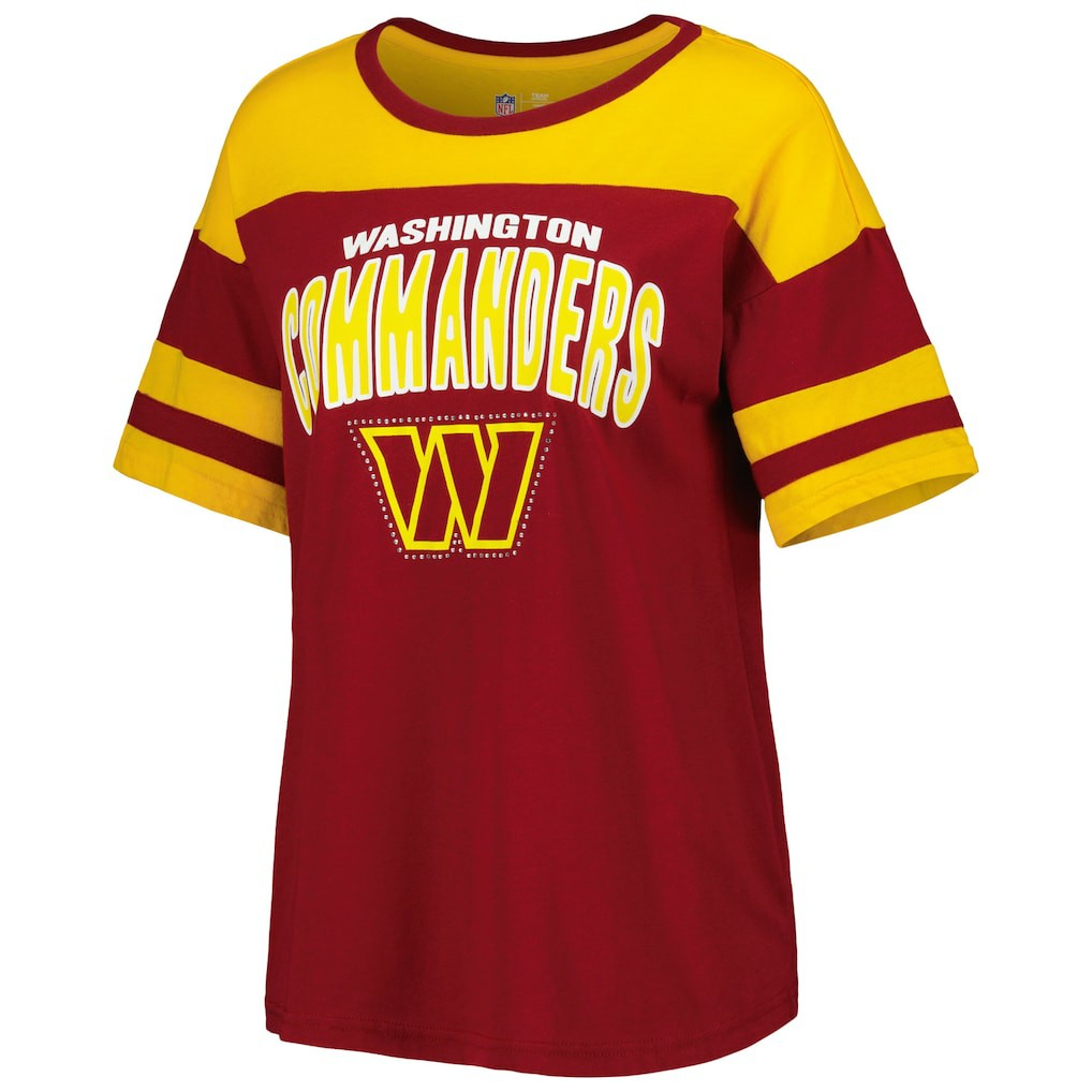 Washington Commanders G-III 4Her by Carl Banks Women's Play the Ball T-Shirt - Burgundy/Gold online