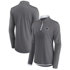 Dallas Cowboys Women's Corner Long Sleeve 1/4 Zip Top - Gray for sale