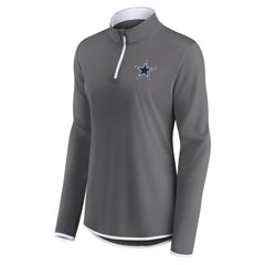Dallas Cowboys Women's Corner Long Sleeve 1/4 Zip Top - Gray for sale