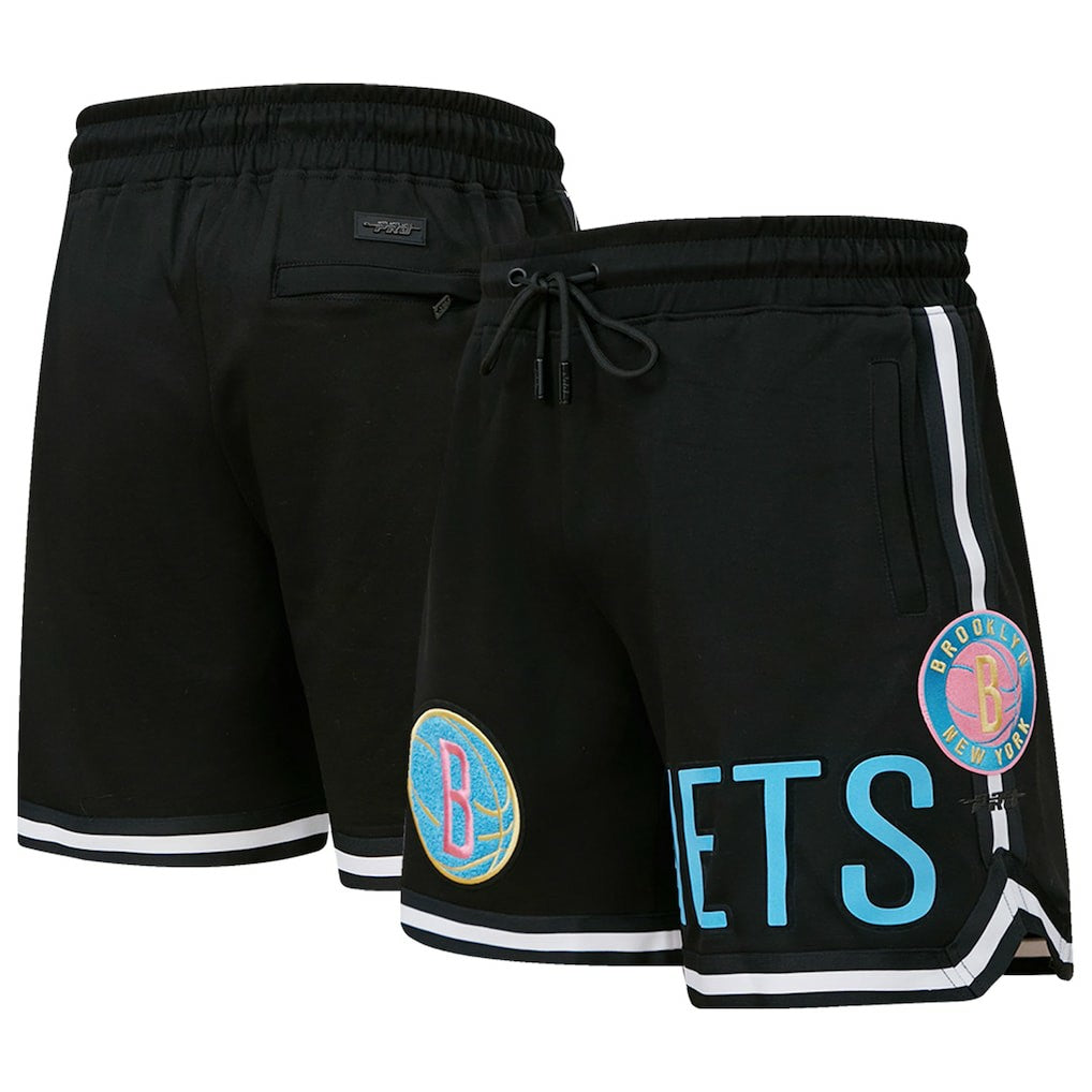 Brooklyn Nets Pro Standard Washed Neon Shorts - Black on sale