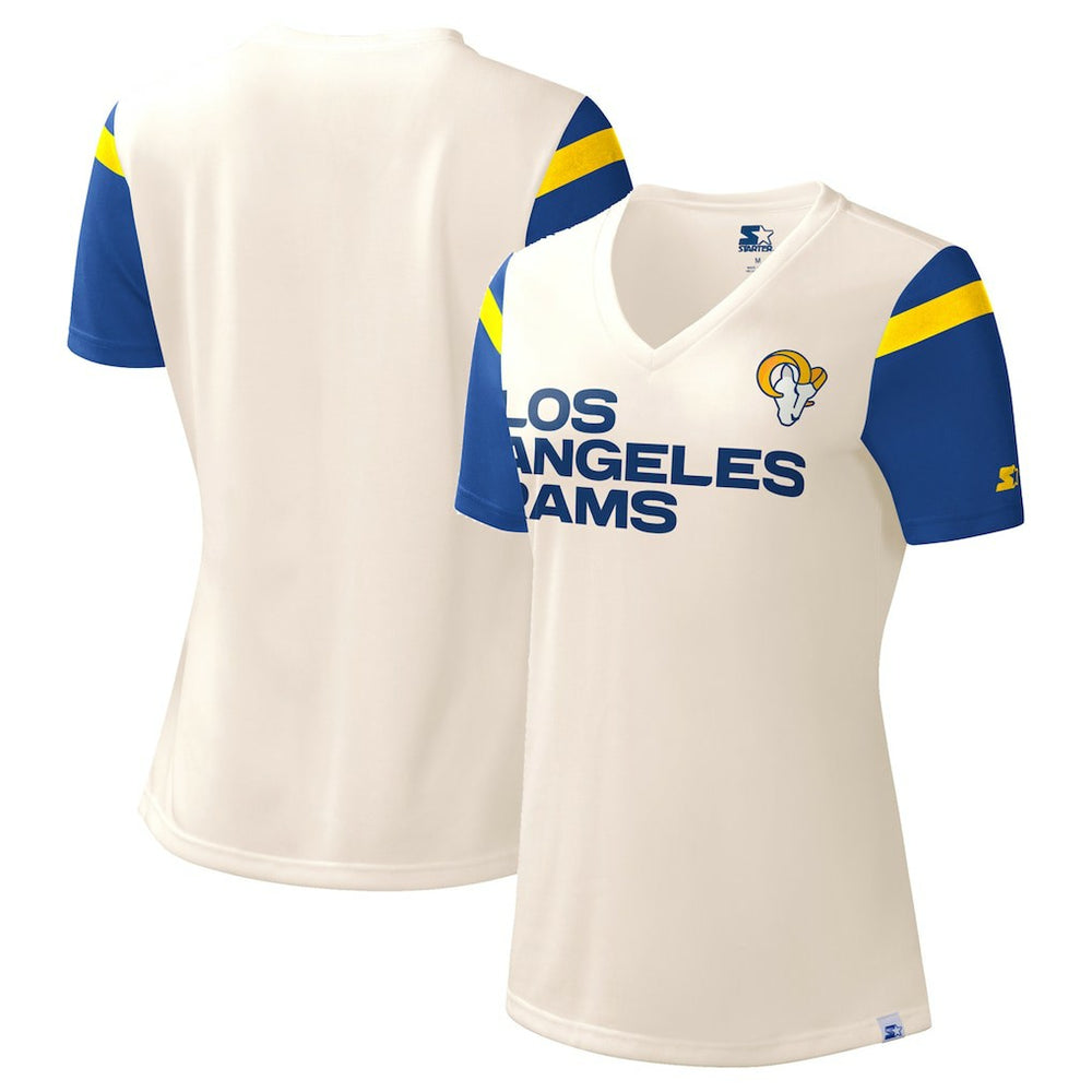 Los Angeles Rams Starter Women's Kick Start V-Neck T-Shirt - White sale