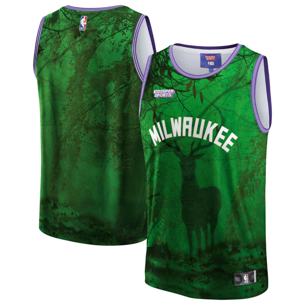 Milwaukee Bucks NBA & KidSuper Studios Unisex Hometown Jersey - Green | Fanatics for sale