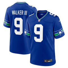 Kenneth Walker III Seattle Seahawks Throwback Player Game Jersey - Royal | Nike outlet
