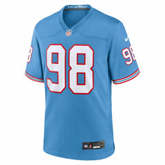 Jeffery Simmons Tennessee Titans Oilers Throwback Alternate Game Player Jersey - Light Blue | Nike for sale