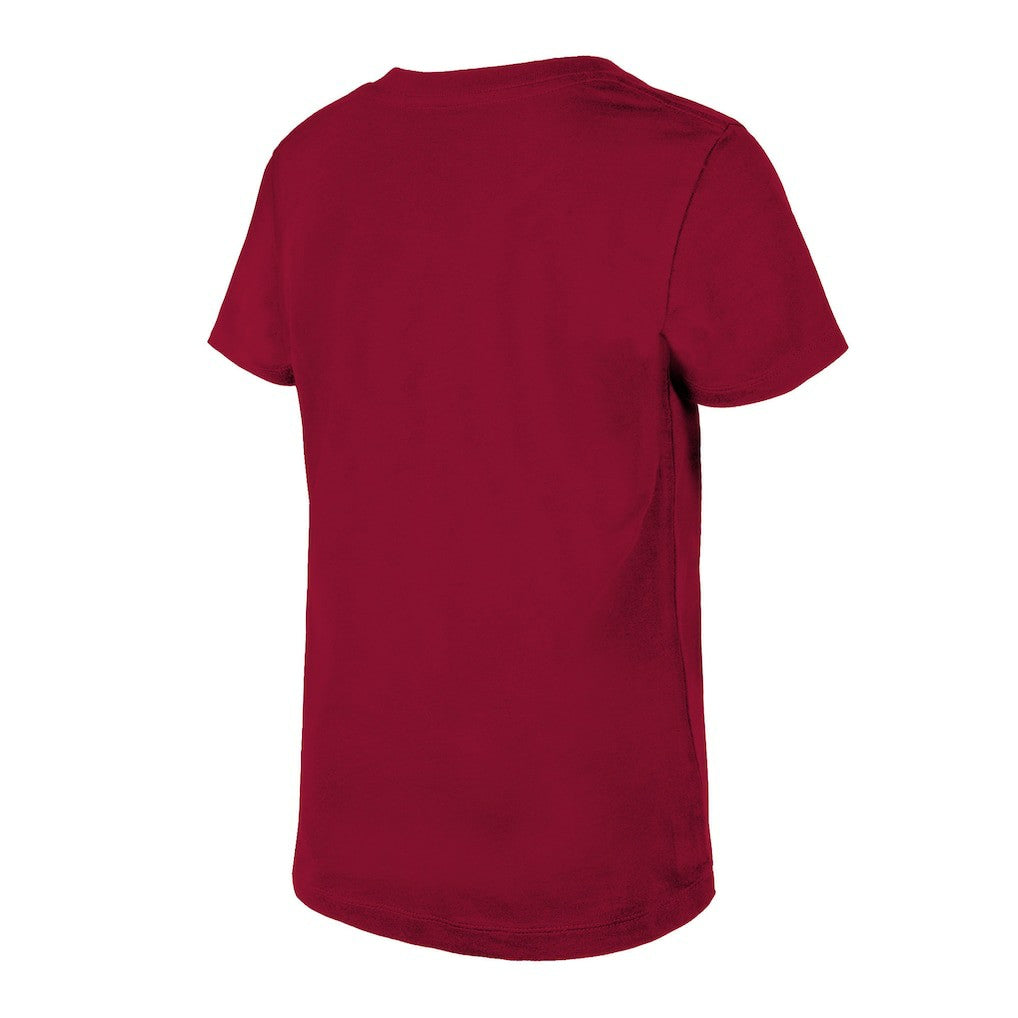 Washington Commanders New Era Girls Youth Reverse Sequin V-Neck T-Shirt - Burgundy on sale