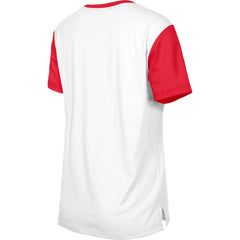 Tampa Bay Buccaneers New Era Women's Third Down Colorblock T-Shirt - White/Red cheap
