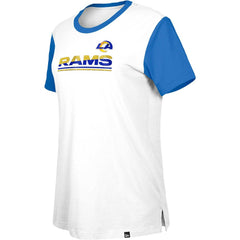 Los Angeles Rams New Era Women's Third Down Colorblock T-Shirt - White/Royal online