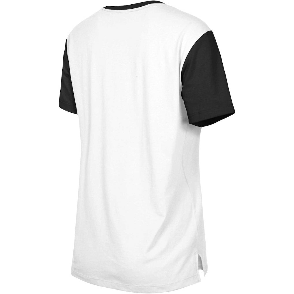 Las Vegas Raiders New Era Women's Third Down Colorblock T-Shirt - White/Black online