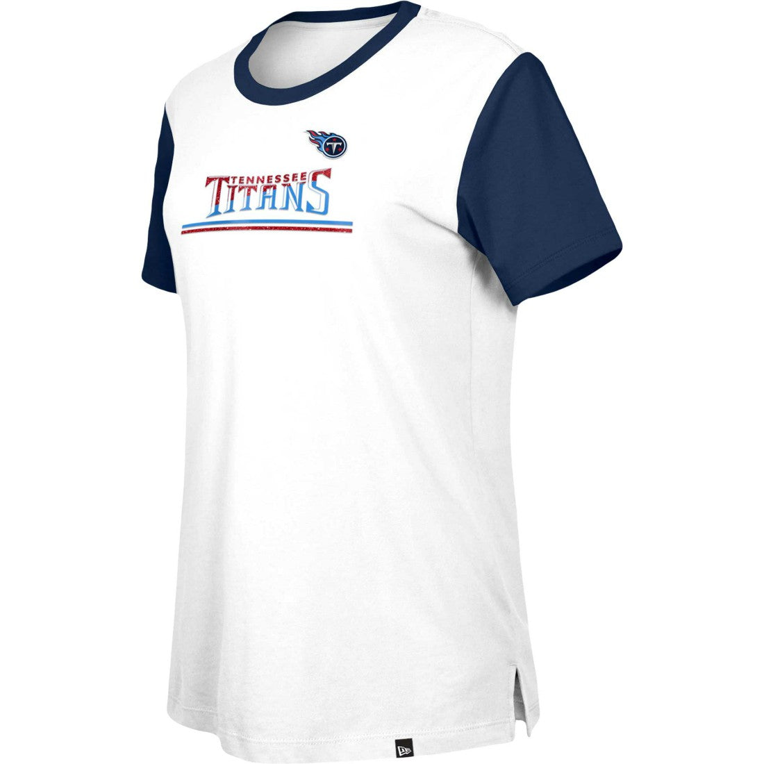 Tennessee Titans New Era Women's Third Down Colorblock T-Shirt - White/Navy on sale