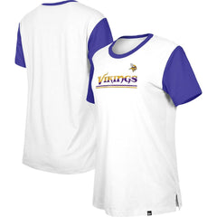 Minnesota Vikings New Era Women's Third Down Colorblock T-Shirt - White/Purple outlet