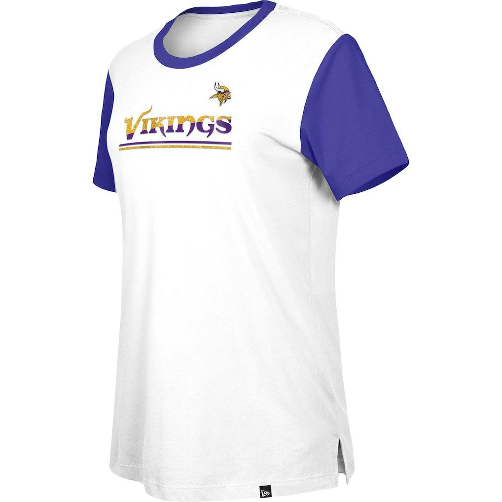 Minnesota Vikings New Era Women's Third Down Colorblock T-Shirt - White/Purple outlet