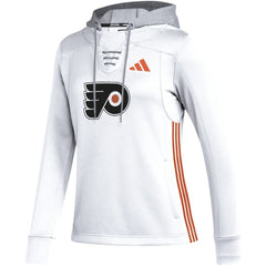 Philadelphia Flyers adidas Women's Refresh Skate Lace AEROREADY Pullover Hoodie White