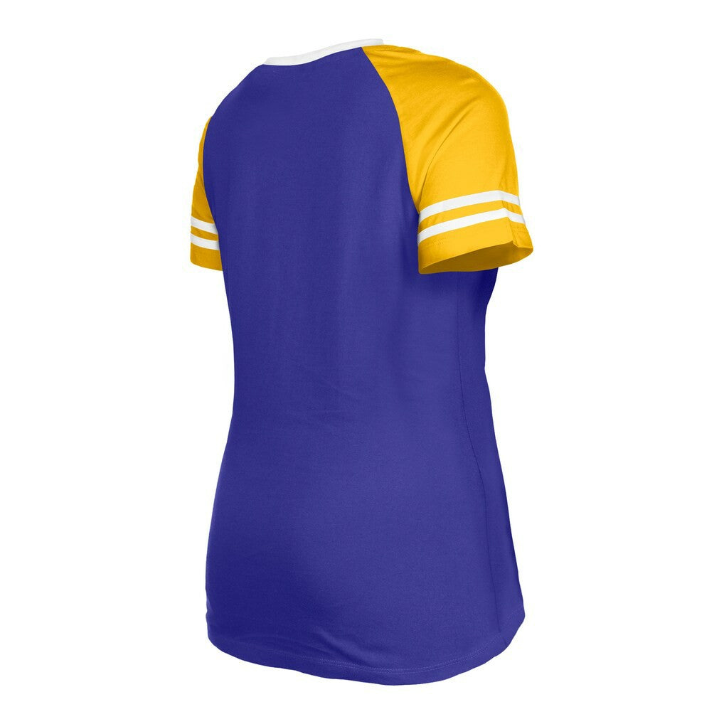 Minnesota Vikings New Era Women's Raglan Lace-Up T-Shirt - Purple sale