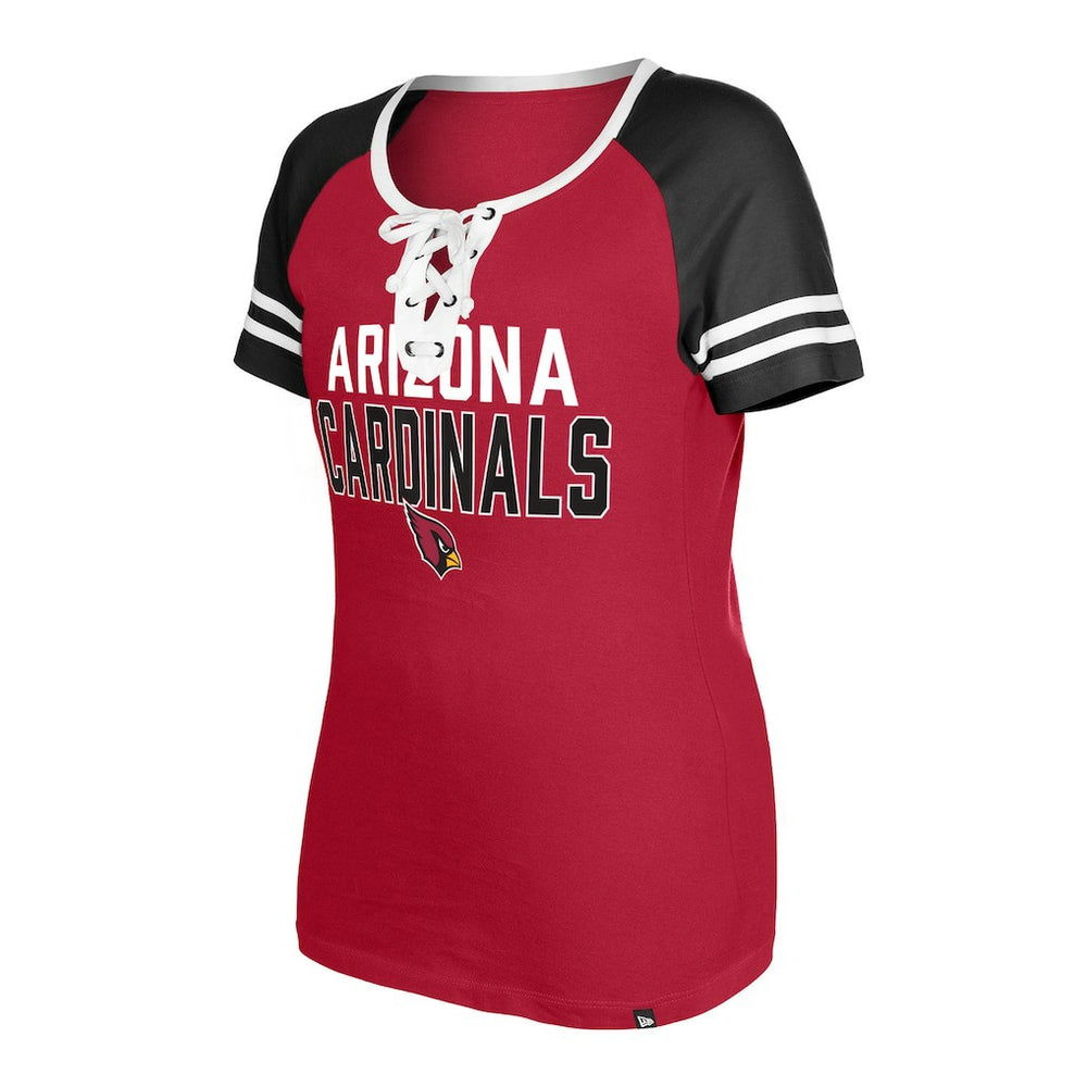 Arizona Cardinals New Era Women's Raglan Lace-Up T-Shirt - Cardinal outlet