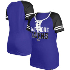 Baltimore Ravens New Era Women's Raglan Lace-Up T-Shirt - Purple outlet