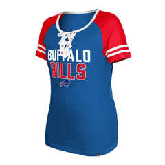 Buffalo Bills New Era Women's Raglan Lace-Up T-Shirt - Royal sale