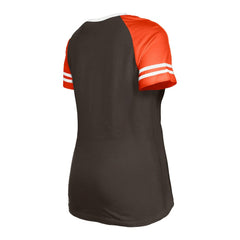 Cleveland Browns New Era Women's Raglan Lace-Up T-Shirt - Brown for sale