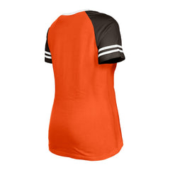Cleveland Browns New Era Women's Throwback Raglan Lace-Up T-Shirt - Orange online