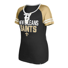 New Orleans Saints New Era Women's Raglan Lace-Up T-Shirt - Black online
