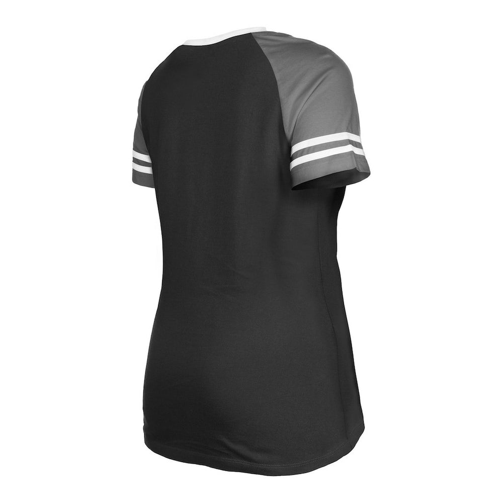 Las Vegas Raiders New Era Women's Raglan Lace-Up T-Shirt - Black on sale