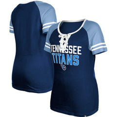 Tennessee Titans New Era Women's Raglan Lace-Up T-Shirt - Navy discount