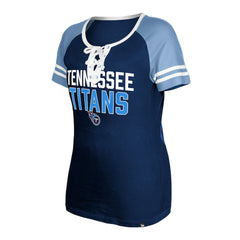 Tennessee Titans New Era Women's Raglan Lace-Up T-Shirt - Navy discount