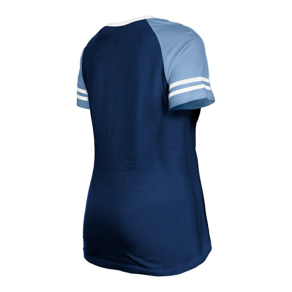 Tennessee Titans New Era Women's Raglan Lace-Up T-Shirt - Navy discount