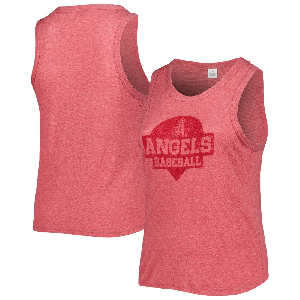 Los Angeles Angels Soft as a Grape Women's Plus Size High Neck Tri-Blend Tank Top - Red