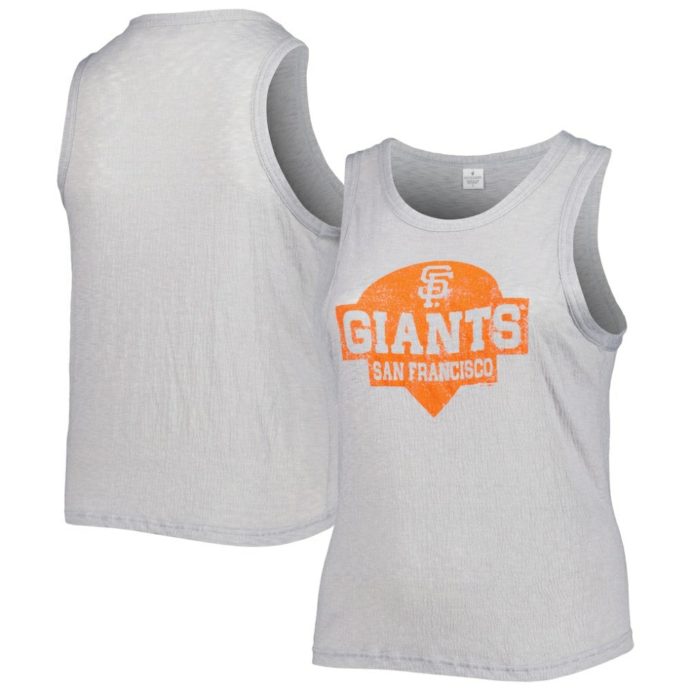 San Francisco Giants Soft as a Grape Women's Plus Size High Neck Tri-Blend Tank Top - Gray