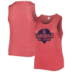 St. Louis Cardinals Soft as a Grape Women's Plus Size High Neck Tri-Blend Tank Top - Red