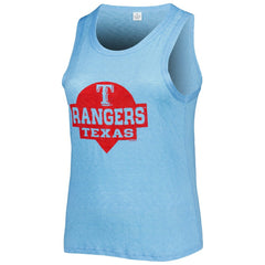 Texas Rangers Soft as a Grape Women's Plus Size High Neck Tri-Blend Tank Top - Royal