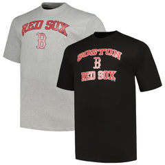 Boston Red Sox Profile Big & Tall T-Shirt Combo Pack - Black/Heather Gray
