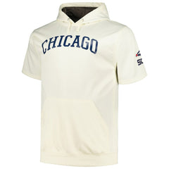 Chicago White Sox Profile Big & Tall Contrast Short Sleeve Pullover Hoodie - Oatmeal