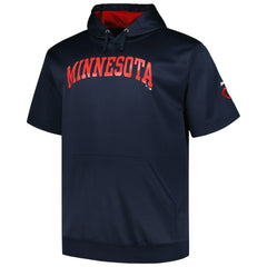 Minnesota Twins Profile Big & Tall Contrast Short Sleeve Pullover Hoodie - Navy