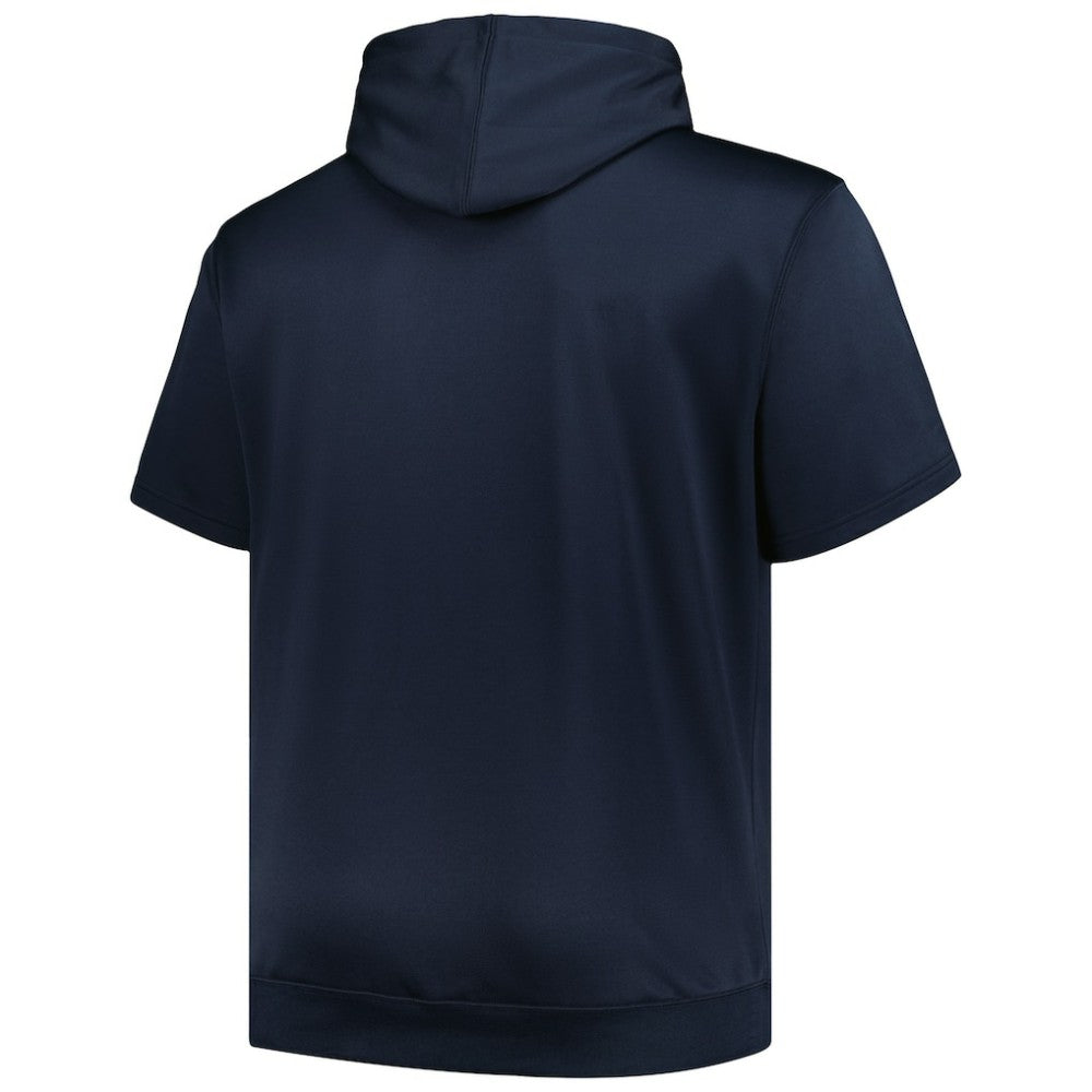 Minnesota Twins Profile Big & Tall Contrast Short Sleeve Pullover Hoodie - Navy