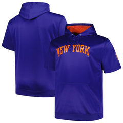 New York Mets Profile Big & Tall Contrast Short Sleeve Pullover Hoodie - Royal