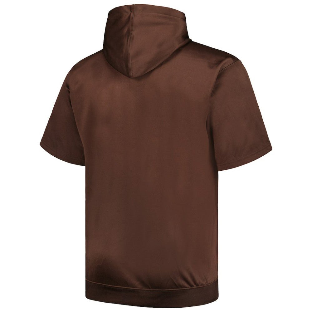 San Diego Padres Profile Big & Tall Contrast Short Sleeve Pullover Hoodie - Brown