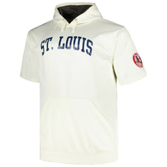 St. Louis Cardinals Profile Big & Tall Contrast Short Sleeve Pullover Hoodie - Oatmeal
