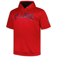 St. Louis Cardinals Profile Big & Tall Contrast Short Sleeve Pullover Hoodie - Red