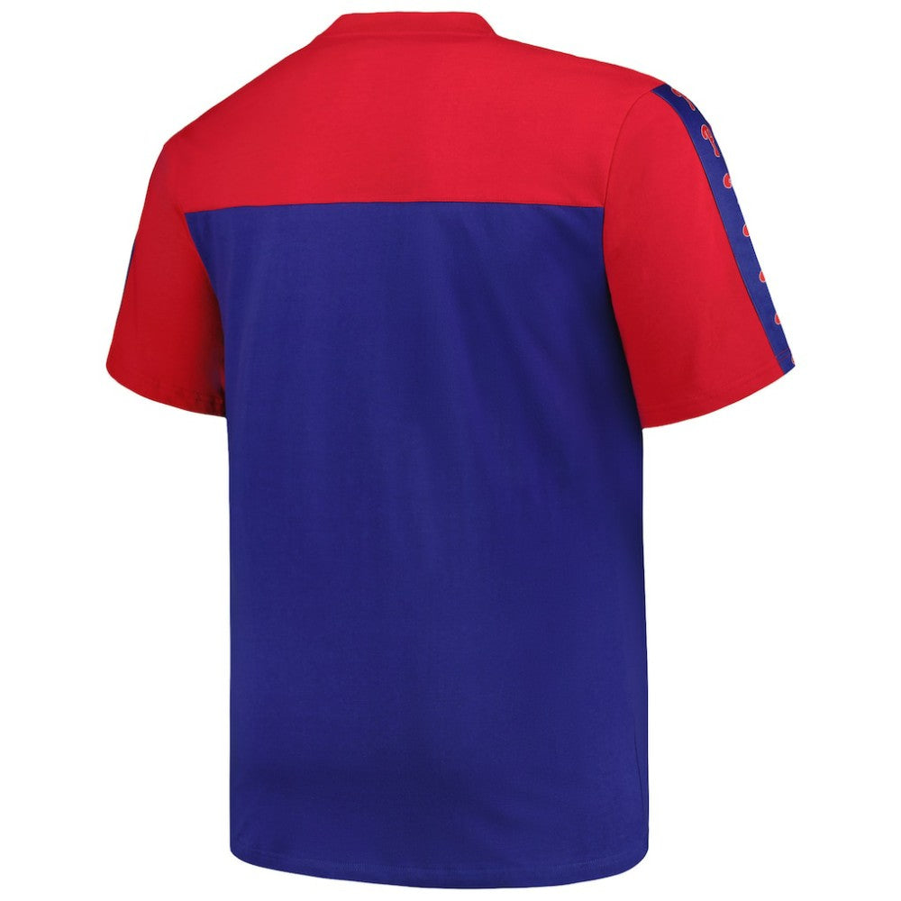 Philadelphia Phillies Profile Big & Tall Yoke Knit T-Shirt - Red/Royal