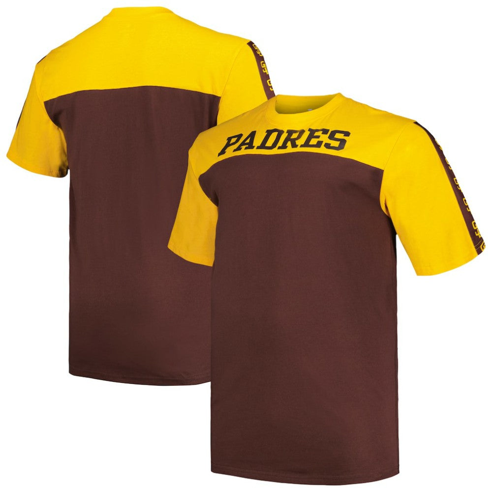 San Diego Padres Profile Big & Tall Yoke Knit T-Shirt - Gold/Brown