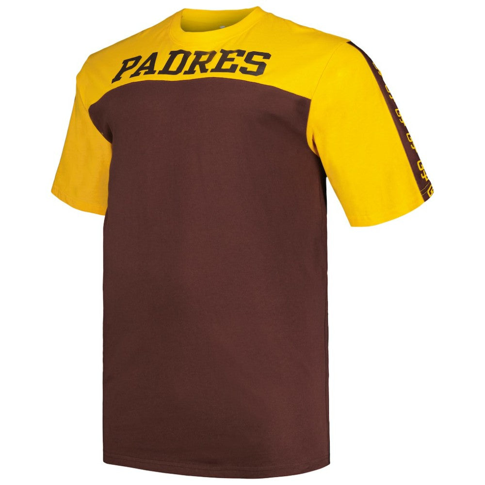 San Diego Padres Profile Big & Tall Yoke Knit T-Shirt - Gold/Brown