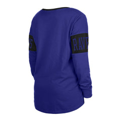 Baltimore Ravens New Era Women's Lace-Up Notch Neck Long Sleeve T-Shirt - Black cheap