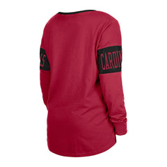 Arizona Cardinals New Era Women's Lace-Up Notch Neck Long Sleeve T-Shirt - Cardinal sale